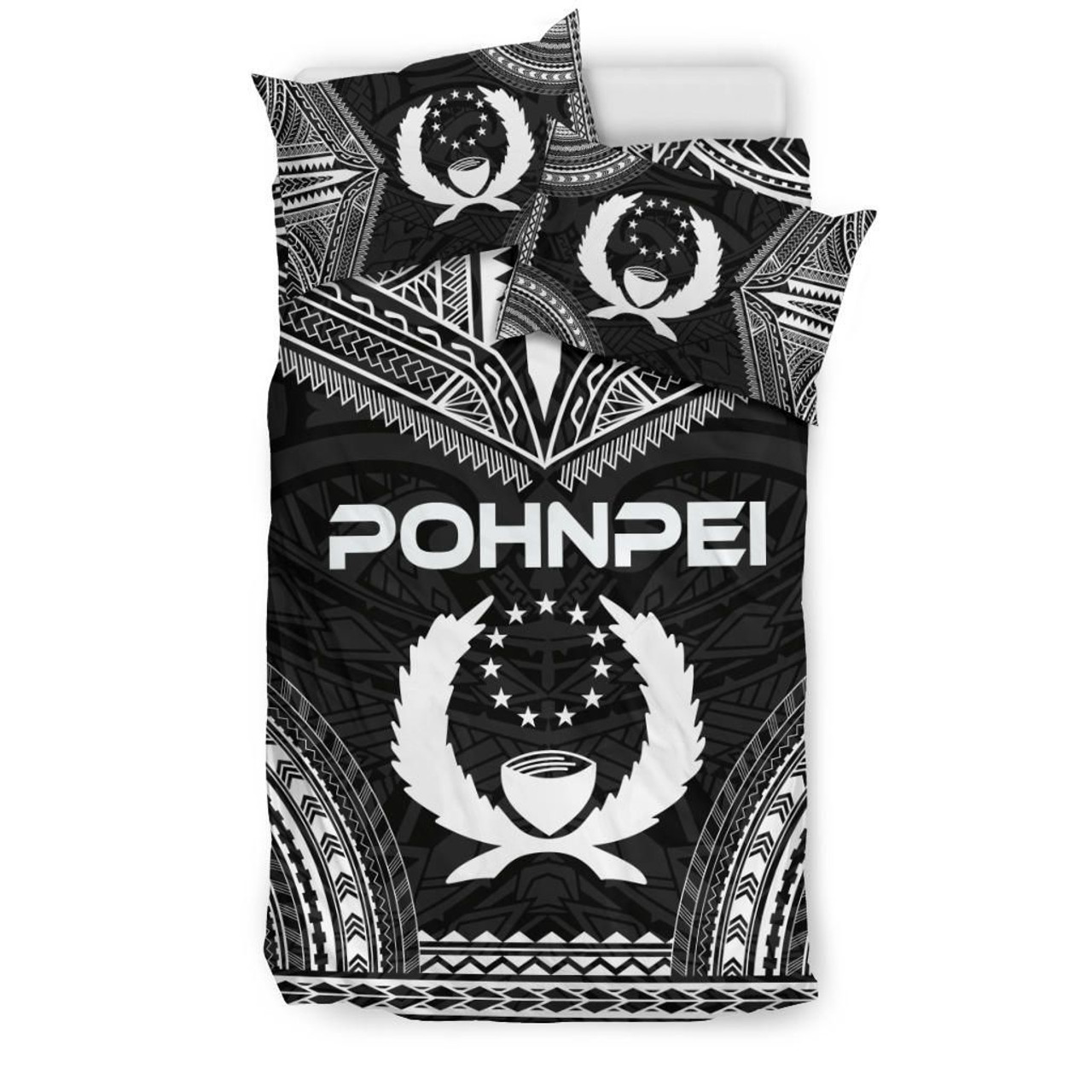 Pohnpei Polynesian Chief Duvet Cover Set - Black Version 2