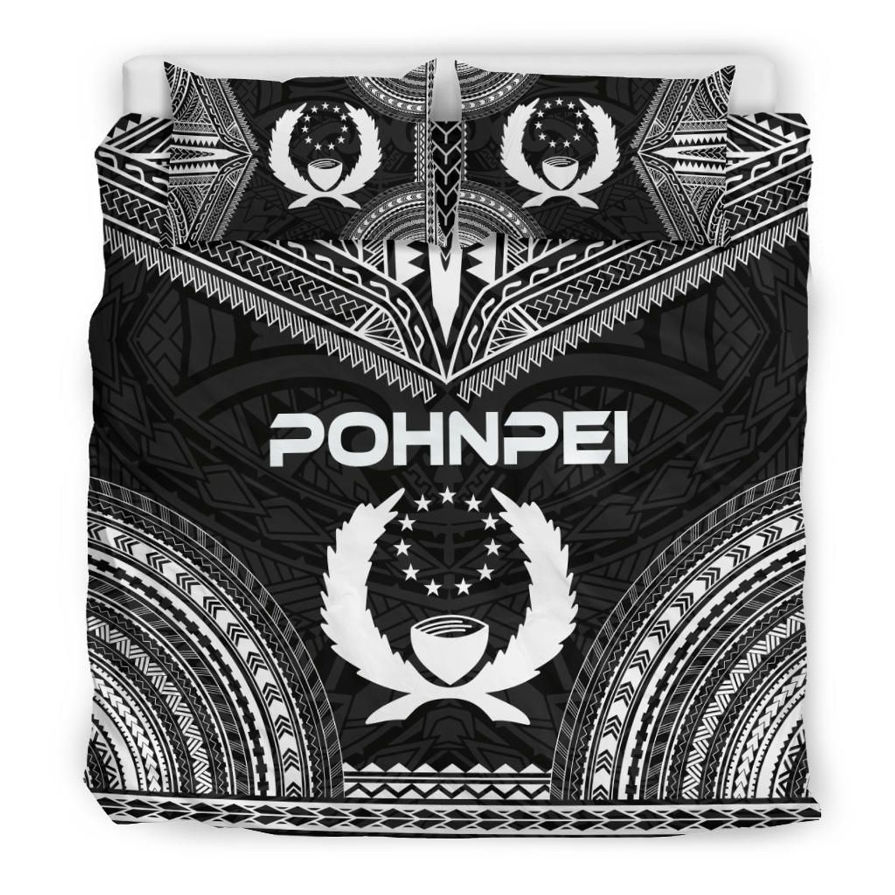 Pohnpei Polynesian Chief Duvet Cover Set - Black Version 3