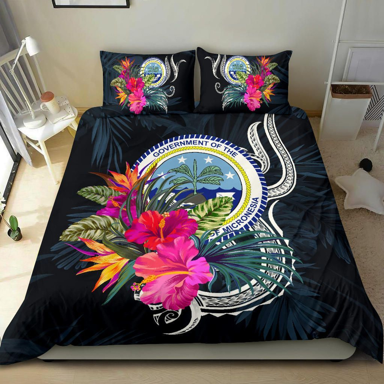 Polynesian Bedding Set - Federated States Of Micronesia Duvet Cover Set Tropical Flowers 1