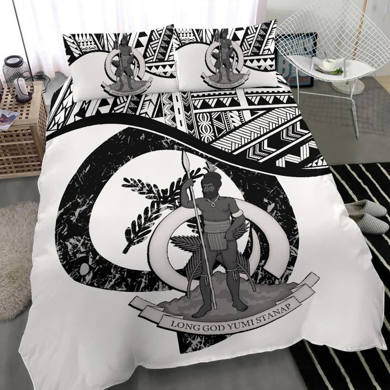 Tahiti Duvet Cover Set - Tahiti Coat Of Arms Hibiscus Coconut Tree 6