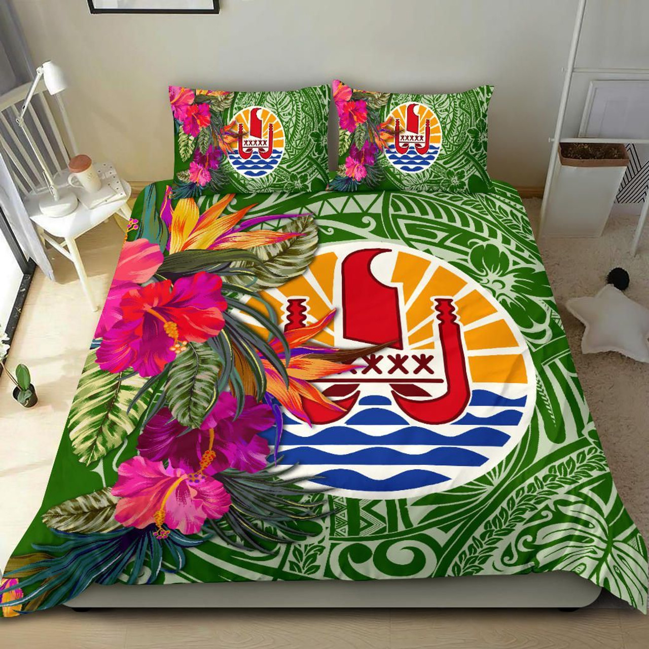 Polynesian Bedding Set - Guam Duvet Cover Sets - White Turtle Homeland 5