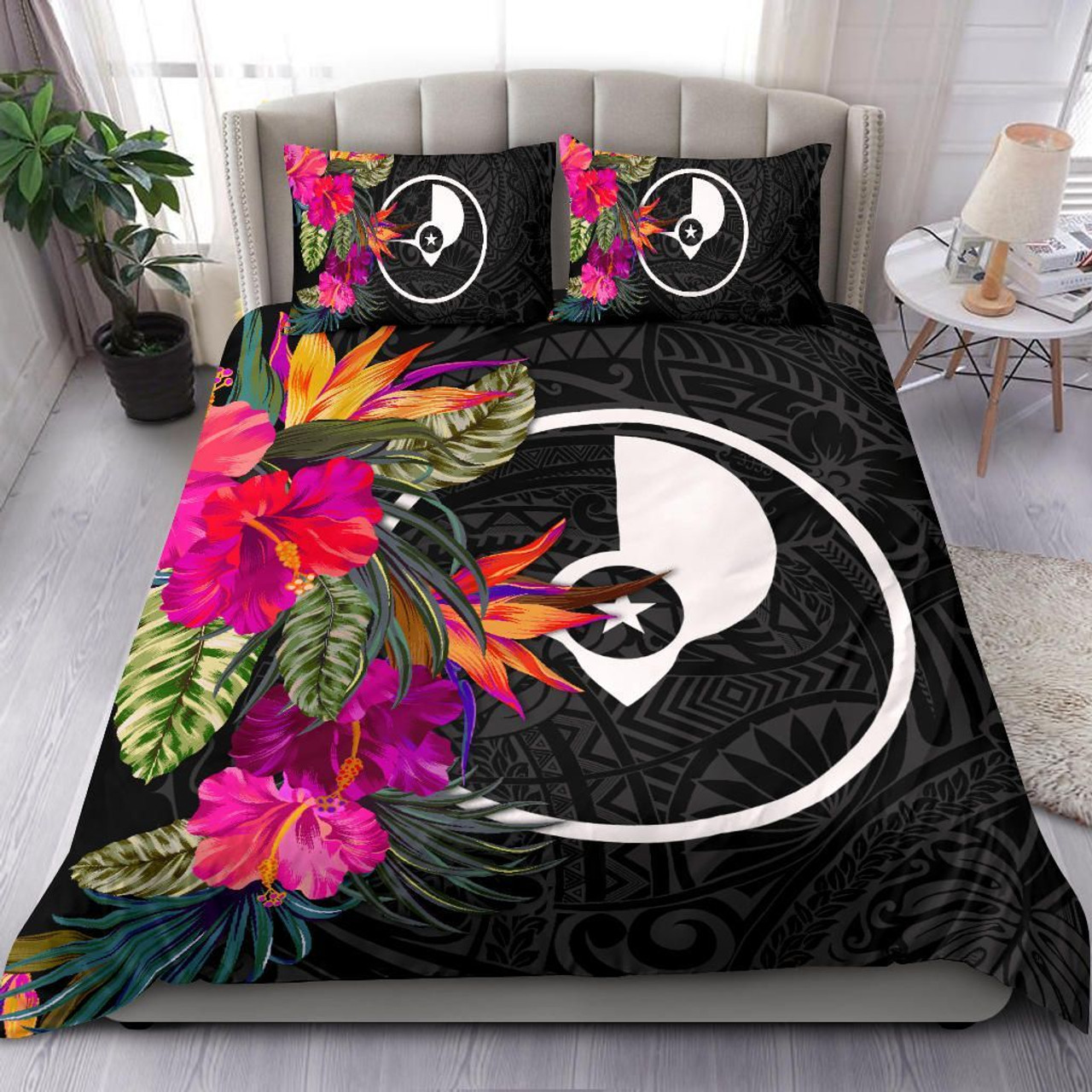 Cook Islands Bedding Set - Turtle Plumeria Banana Leaf 6