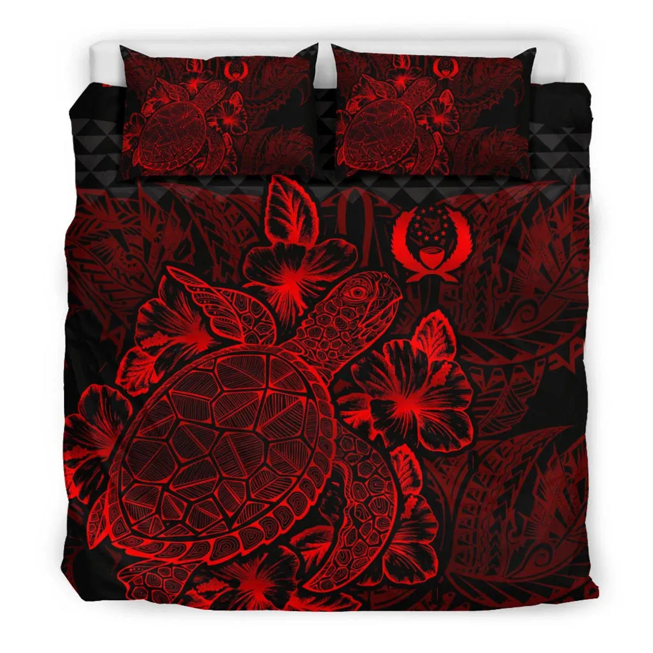 Polynesian Bedding Set - Pohnpei Duvet Cover Set Red Color 1
