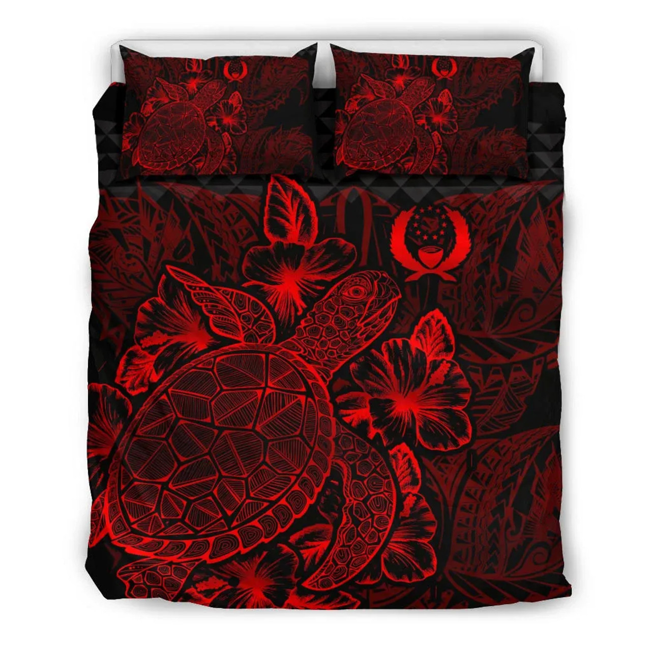 Polynesian Bedding Set - Pohnpei Duvet Cover Set Red Color 2