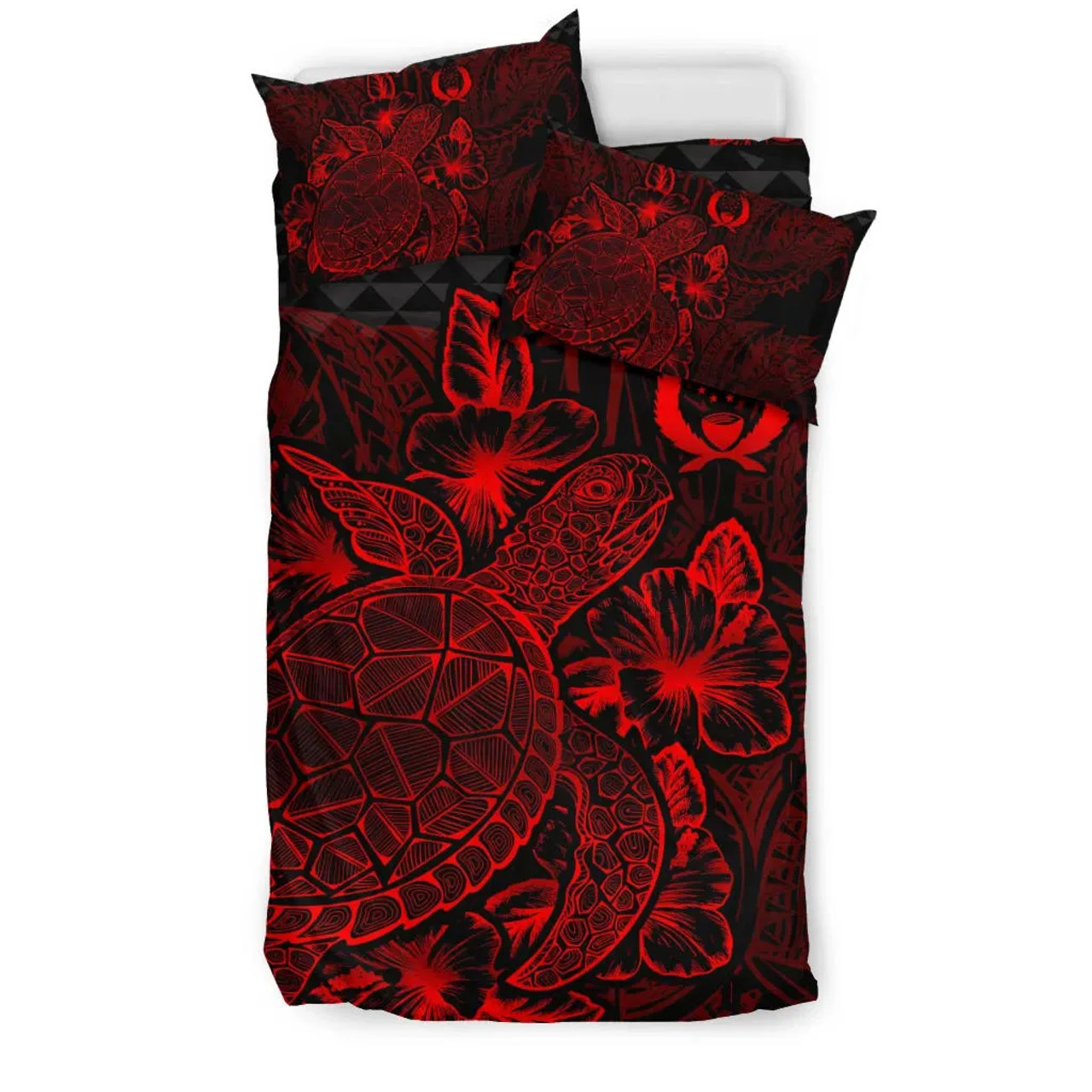 Polynesian Bedding Set - Pohnpei Duvet Cover Set Red Color 3