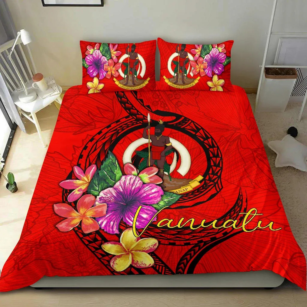 Papua New Guinea Duvet Cover Set - Polynesian Tattoo Flag 5