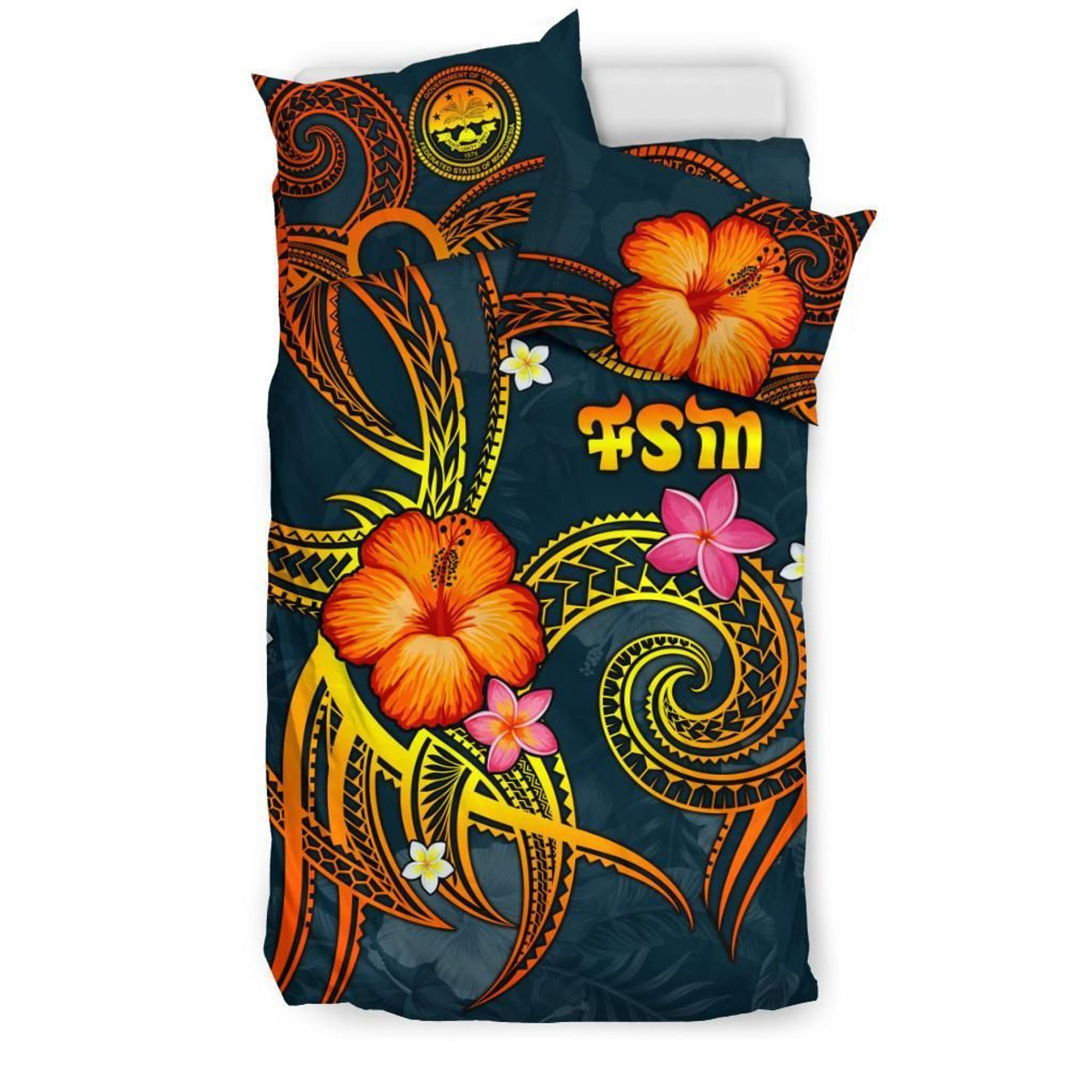 Federated States Of Micronesia Polynesian Bedding Set - Legend Of FSM (Blue) 2