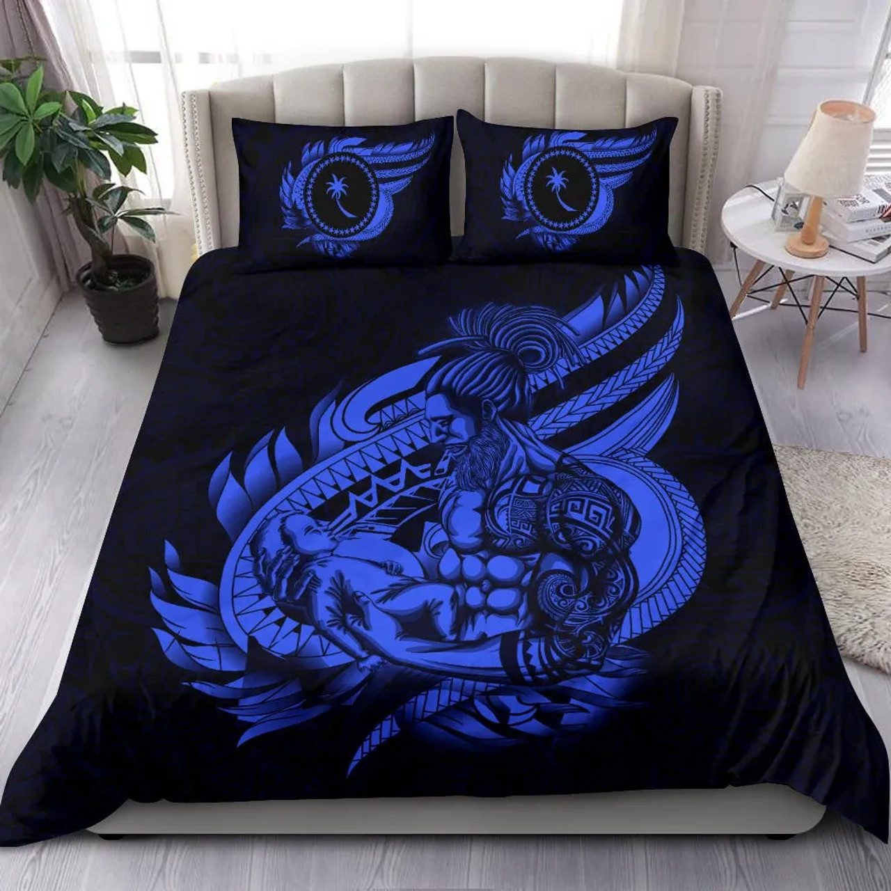 Federated States Of Micronesia Polynesian Bedding Set - Legend Of FSM (Blue) 6