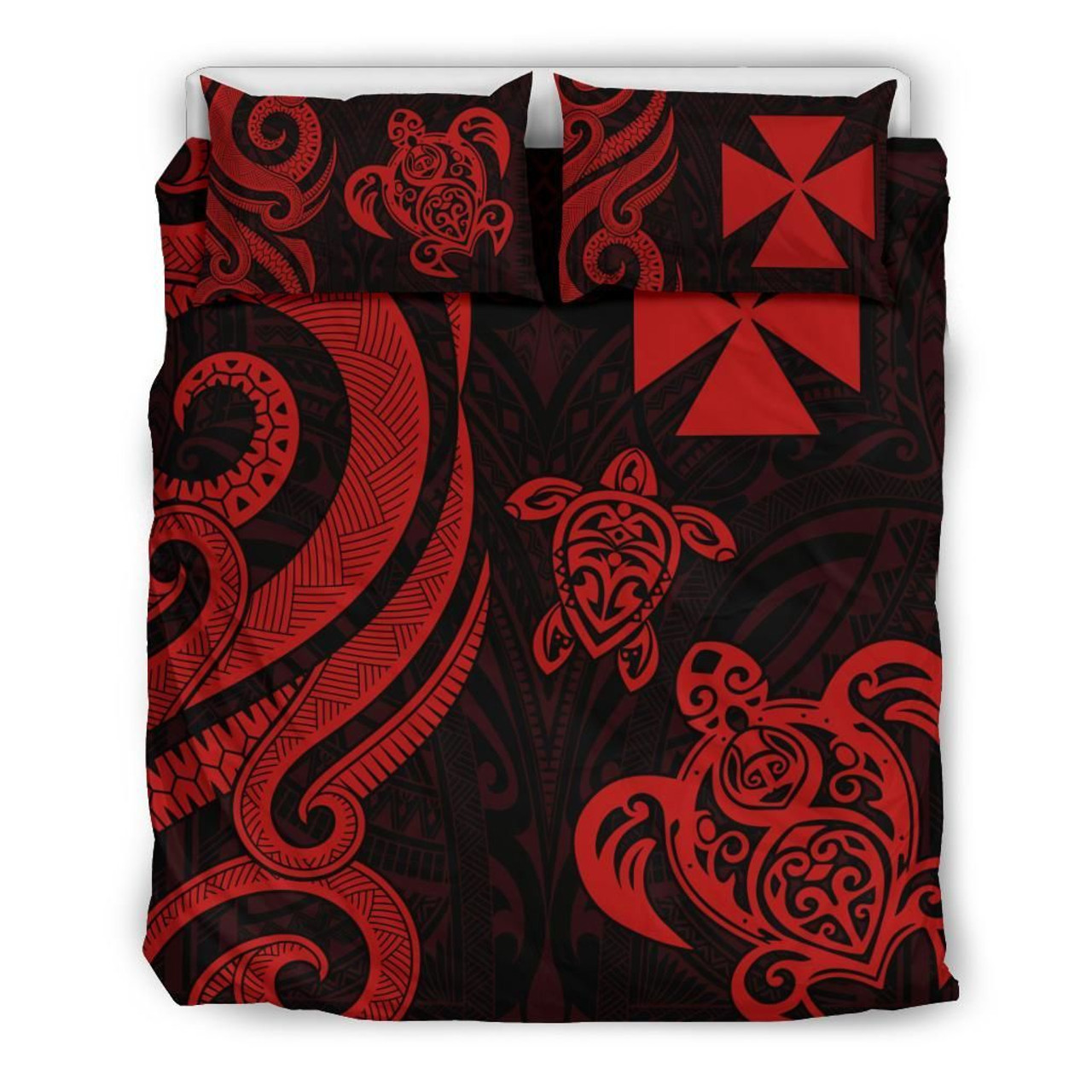 Wallis And Futuna Bedding Set - Red Tentacle Turtle 3