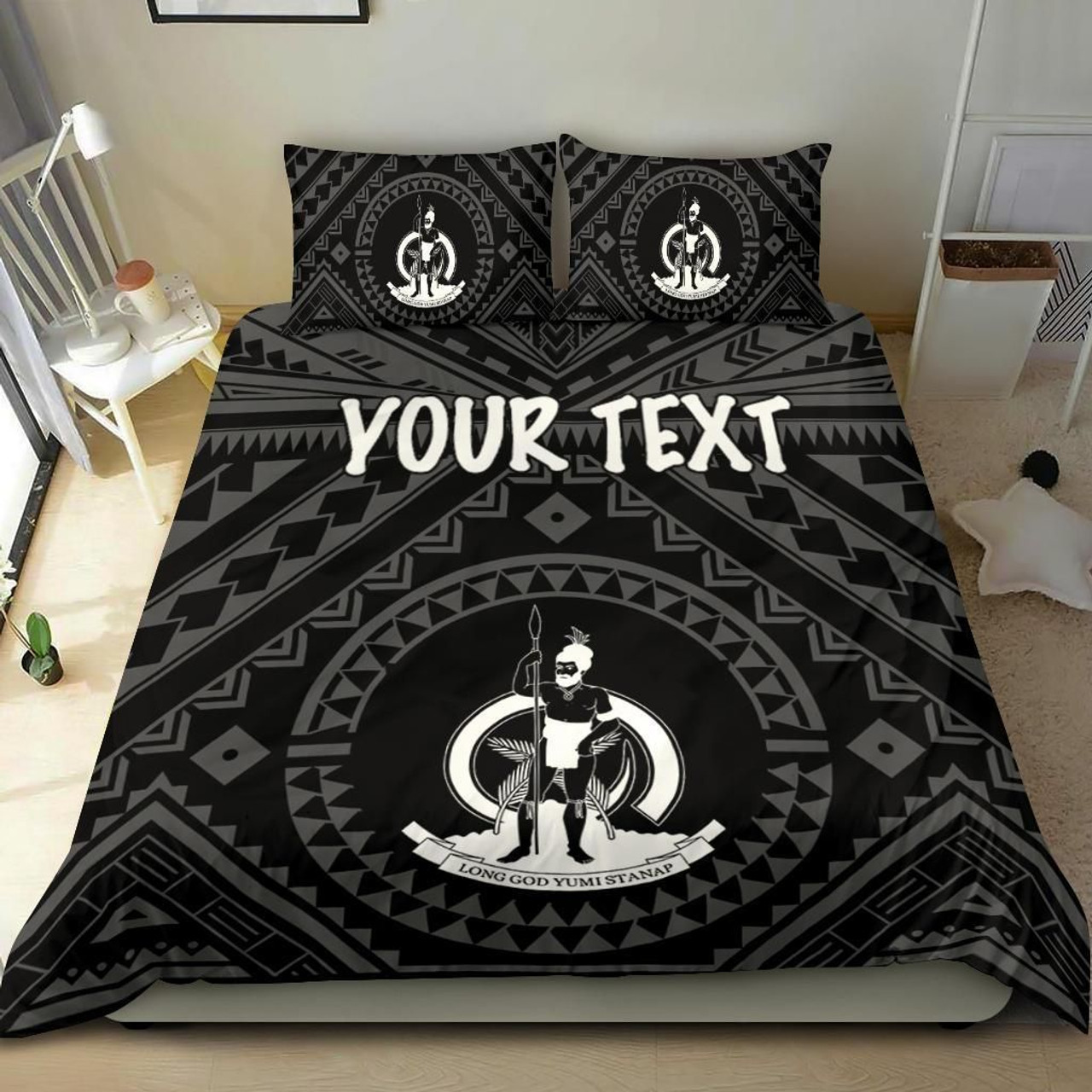 Vanuatu Personalised Bedding Set - Vanuatu Seal With Polynesian Tattoo Style 1