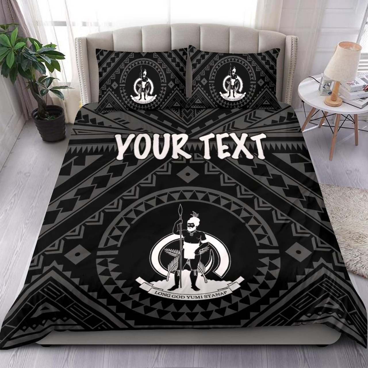 Vanuatu Personalised Bedding Set - Vanuatu Seal With Polynesian Tattoo Style 2