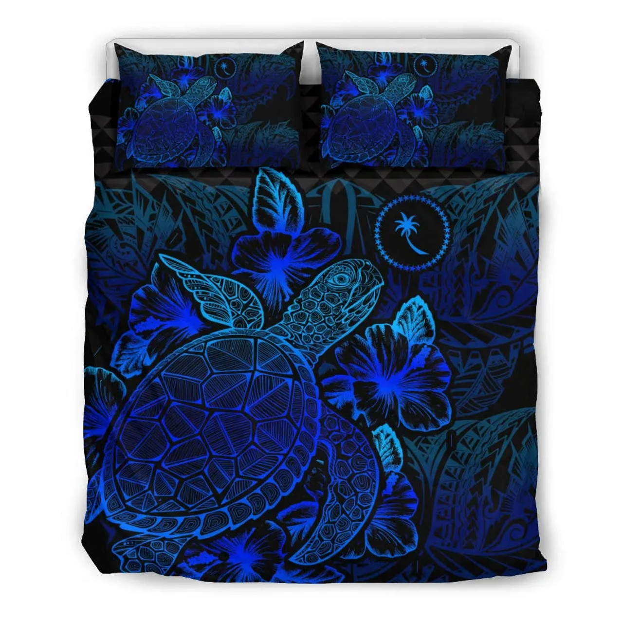 Polynesian Bedding Set - Chuuk Duvet Cover Set Blue Color 2