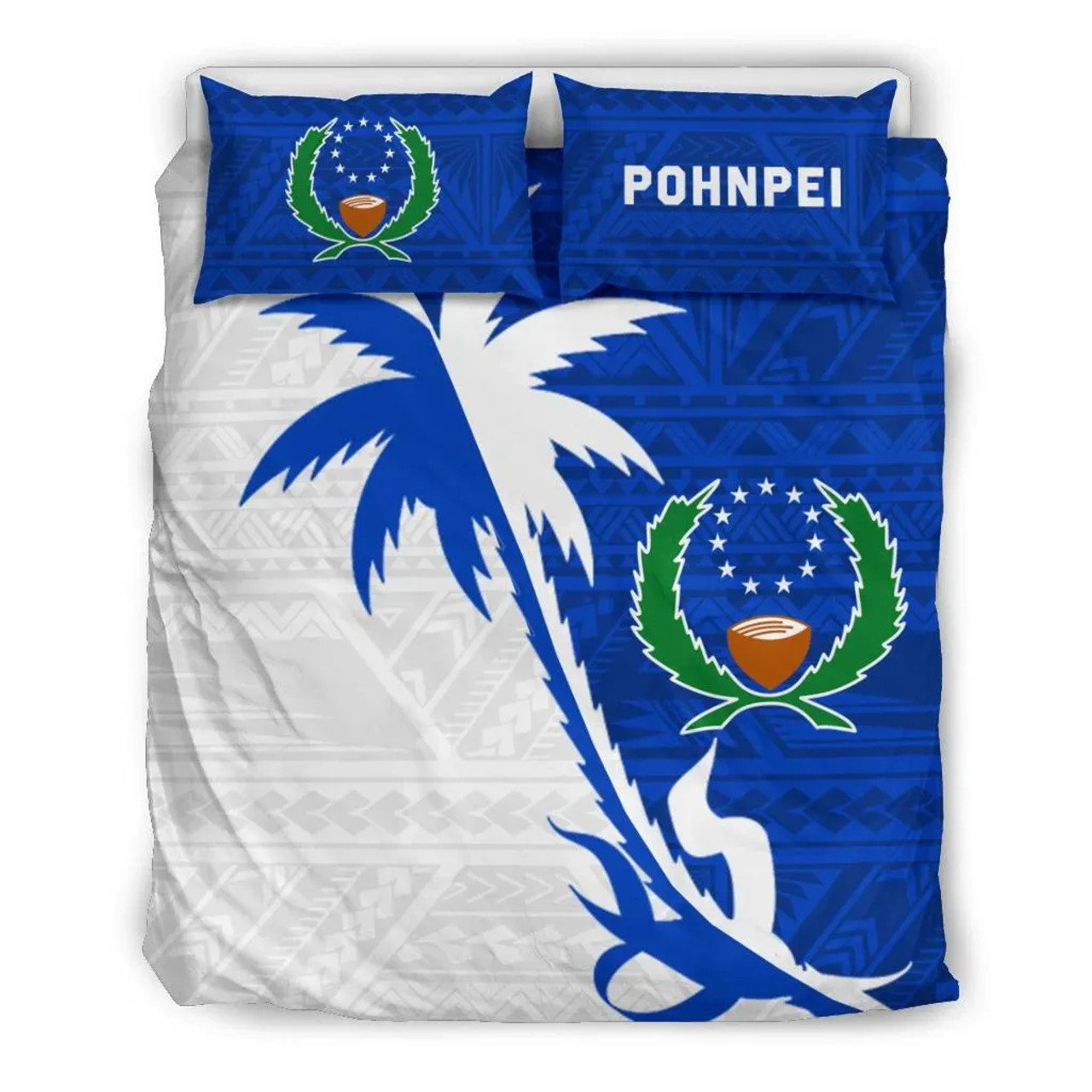 Pohnpei Duvet Cover Set - Pohnpei Flag & Coconut Tree 2