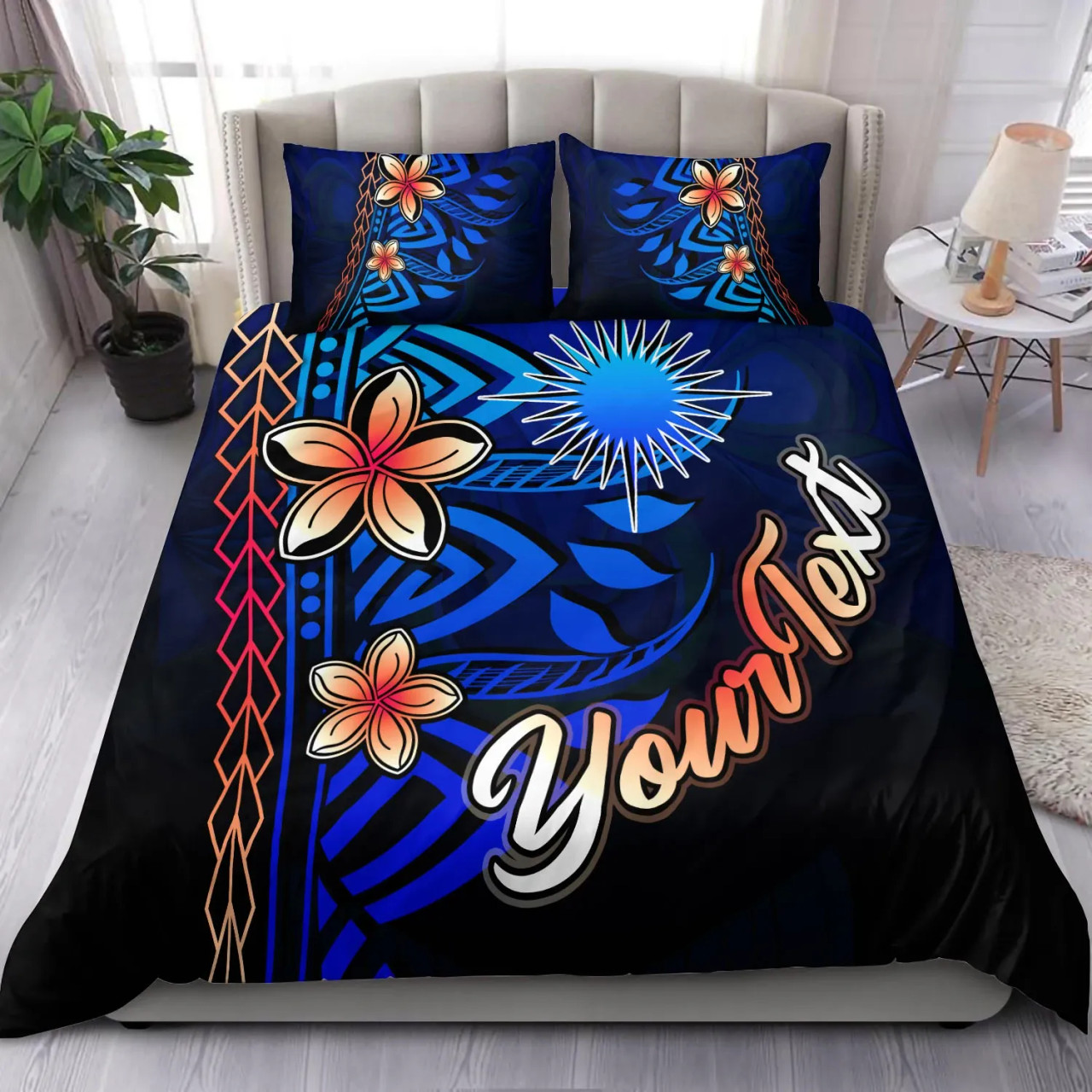 Marshall Islands Custom Personalised Bedding Set - Vintage Tribal Mountain 1