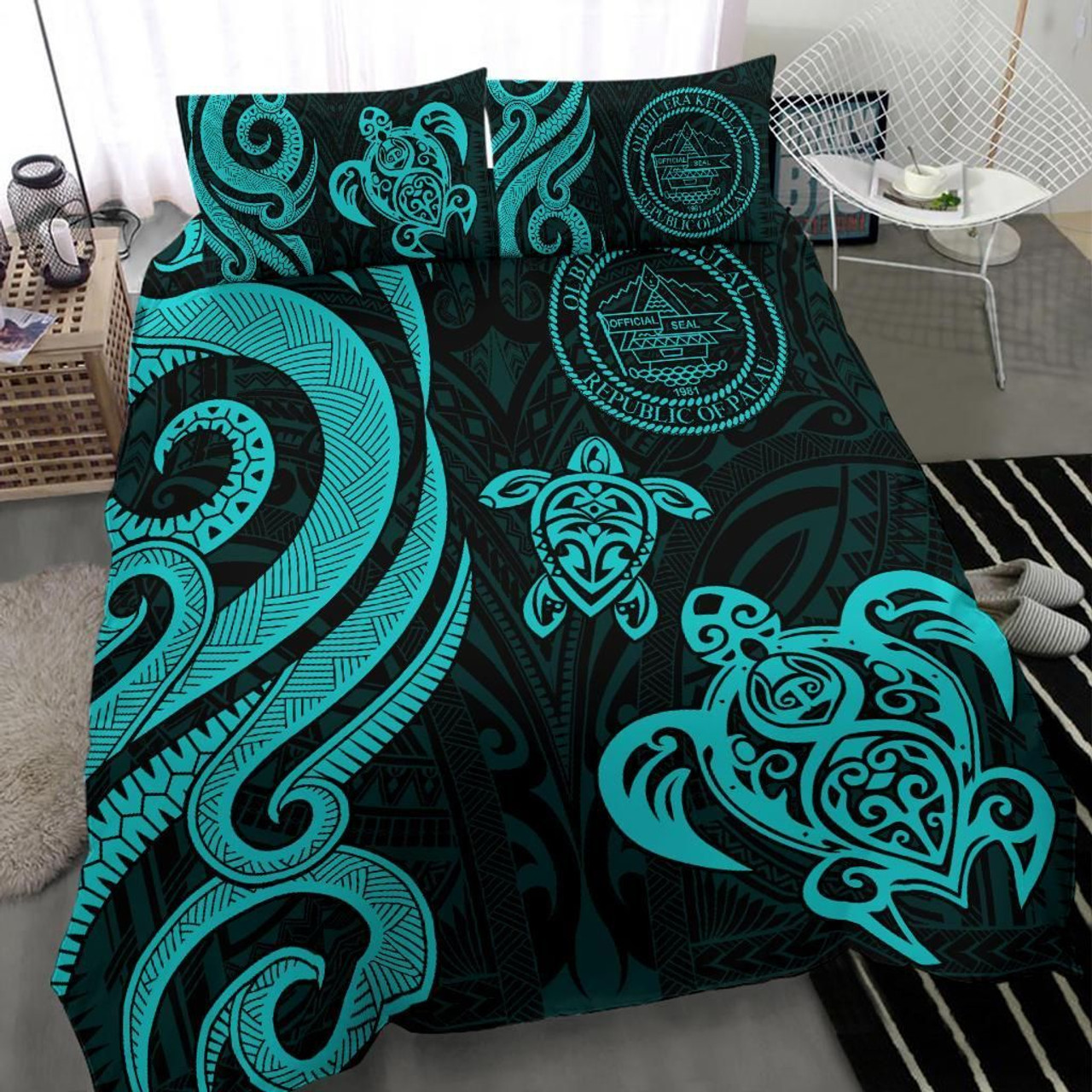 Vanuatu Bedding Set - Polynesian Turtle Palm Tree 6