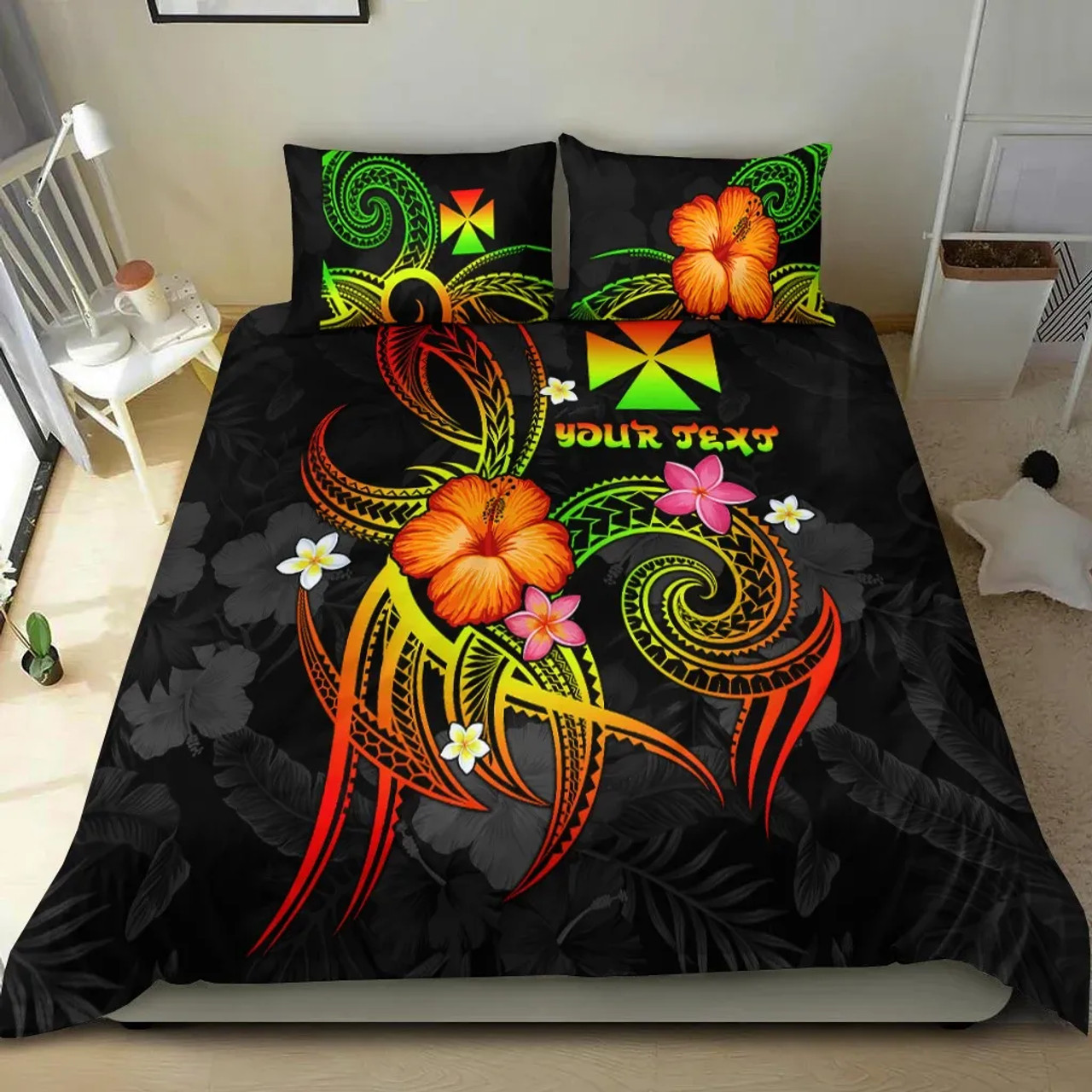 Wallis And Futuna Polynesian Personalised Bedding Set - Legend Of Wallis And Futuna (Reggae) 1