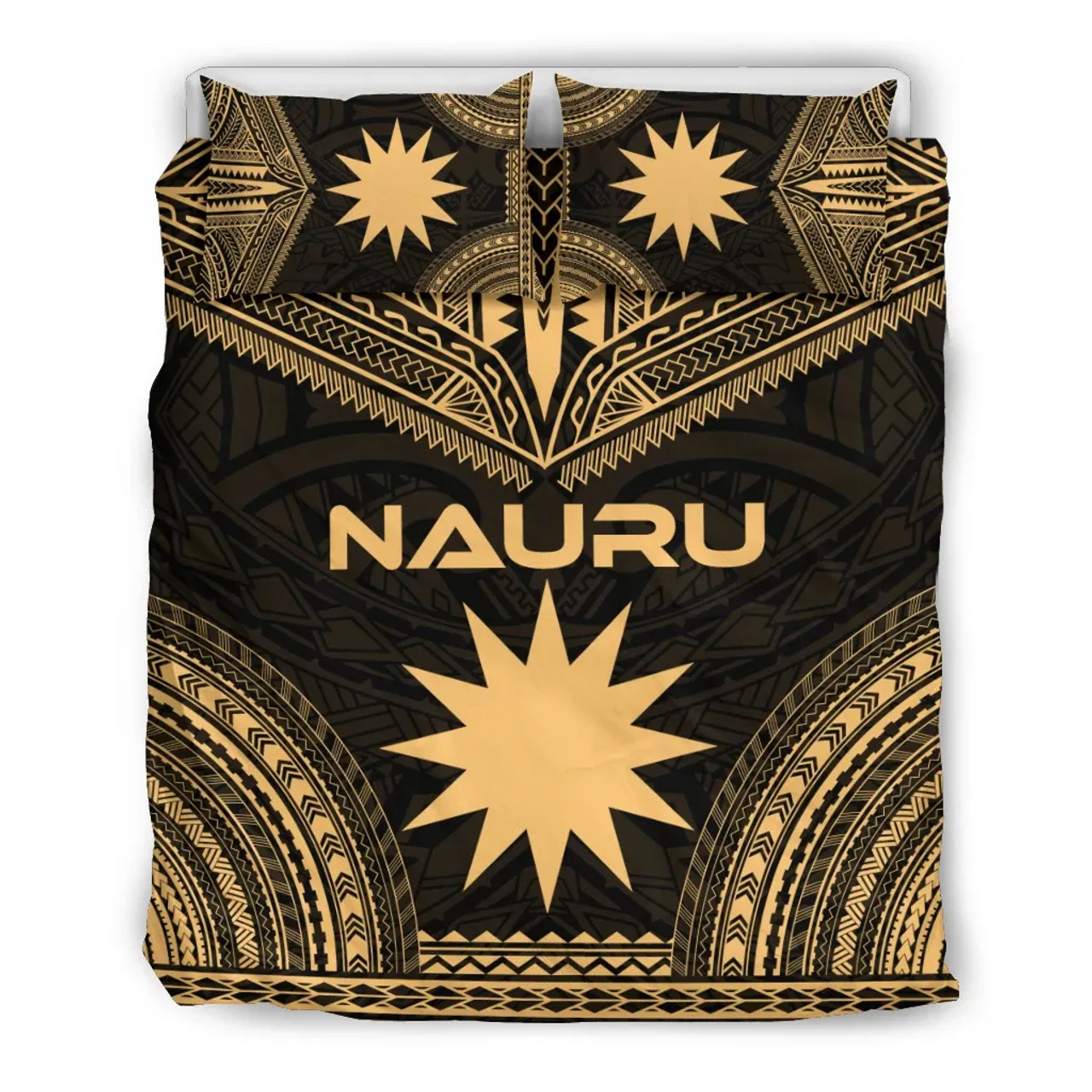 Nauru Polynesian Chief Duvet Cover Set - Gold Version 1