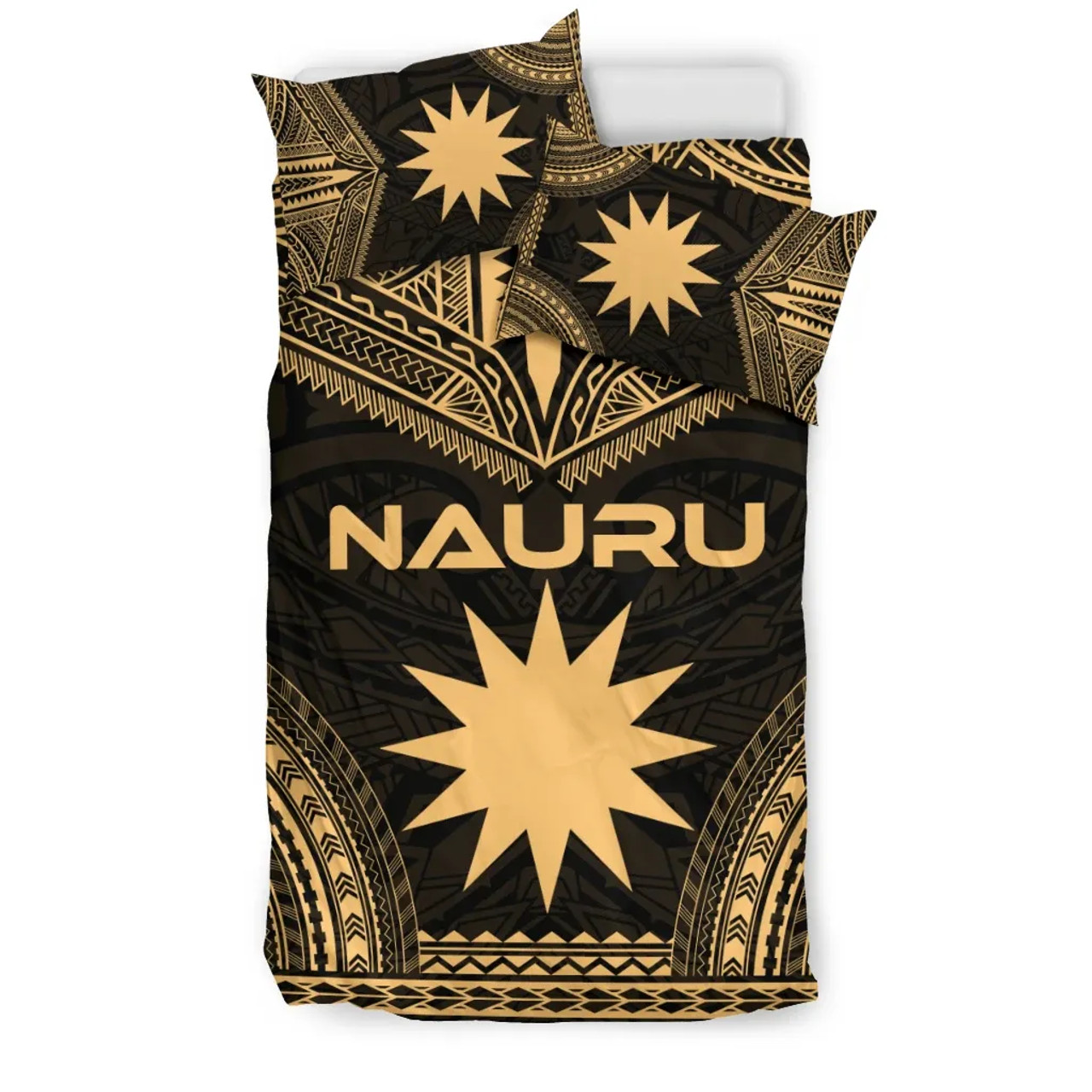Nauru Polynesian Chief Duvet Cover Set - Gold Version 2