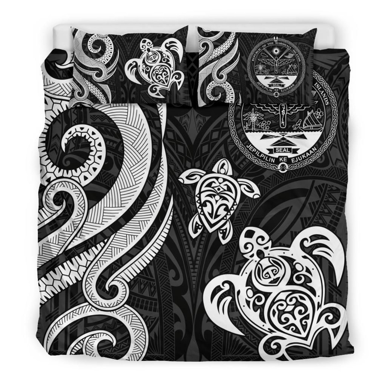 Tonga Bedding Set - Fish With Plumeria Flowers Style 4