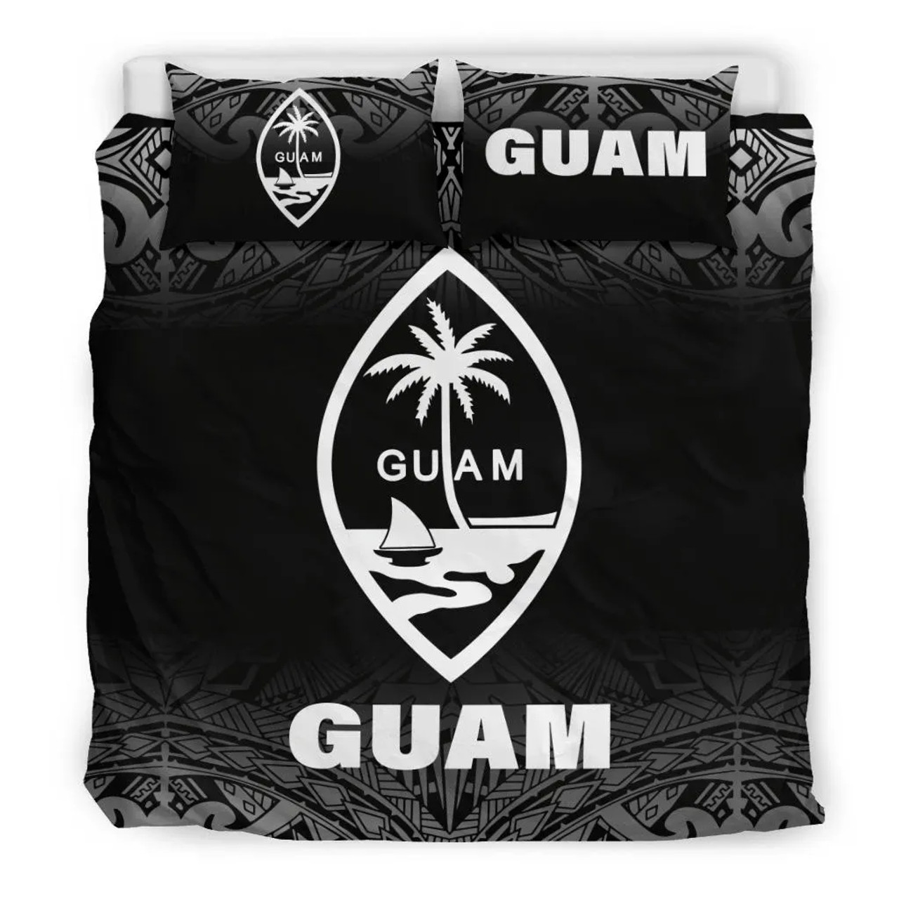 Guam Duvet Cover Set - Black Fog Style 1