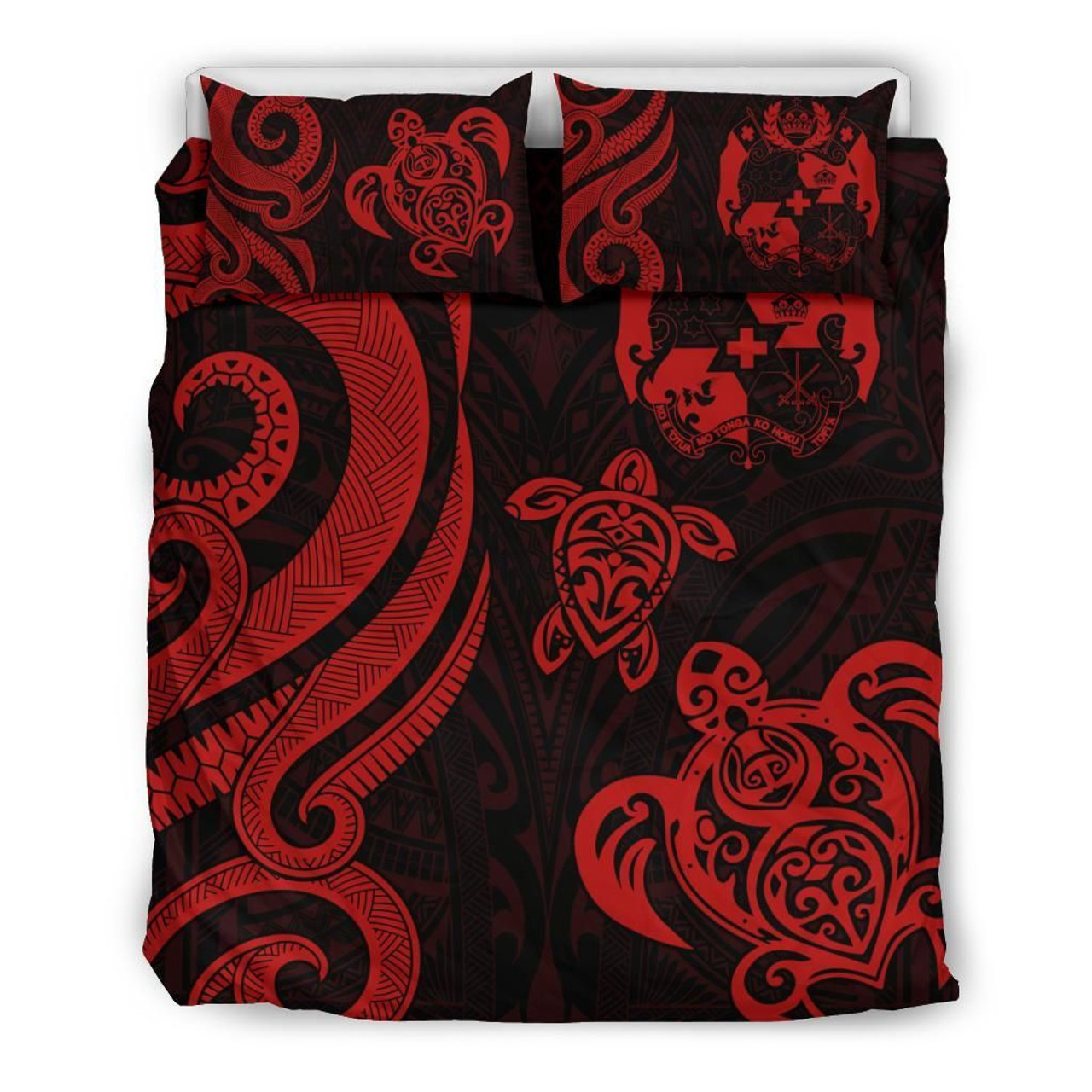 Tonga Polynesian Bedding Set - Red Tentacle Turtle 3