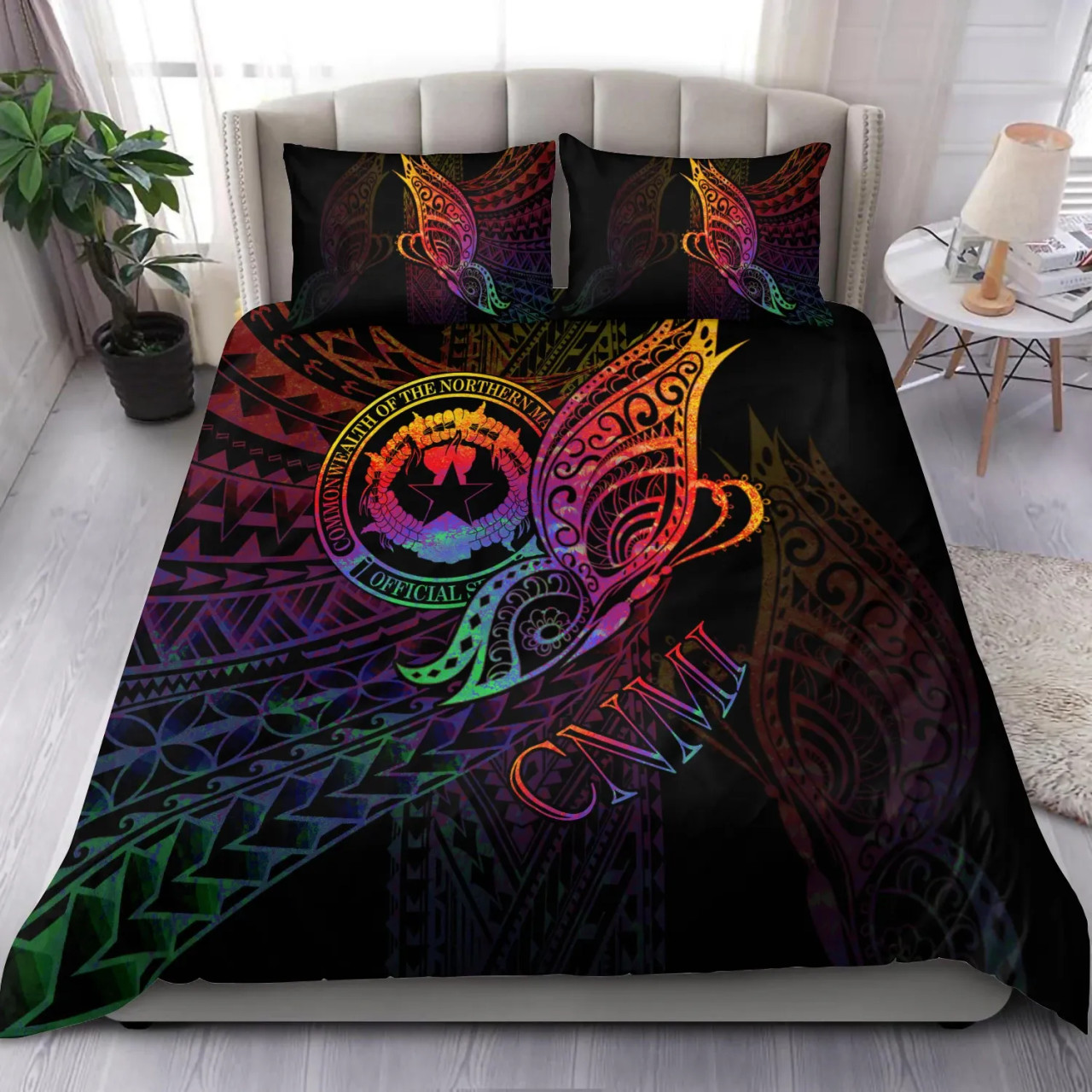 Northern Mariana Islands Bedding Set - Butterfly Polynesian Style 1