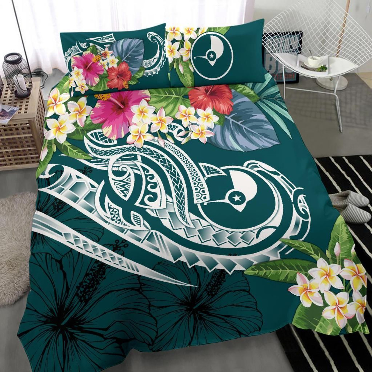 Tonga Polynesian Bedding Set - Floral With Seal Pink 6