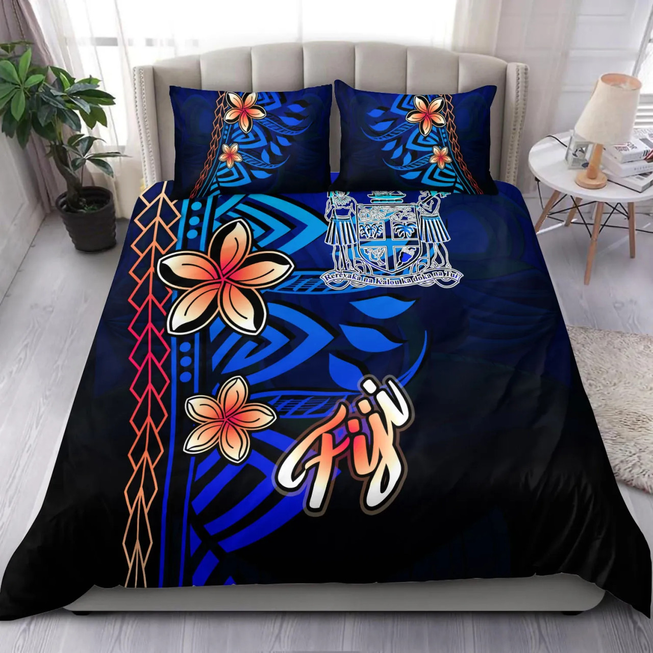 Fiji Bedding Set - Vintage Tribal Mountain Crest 1