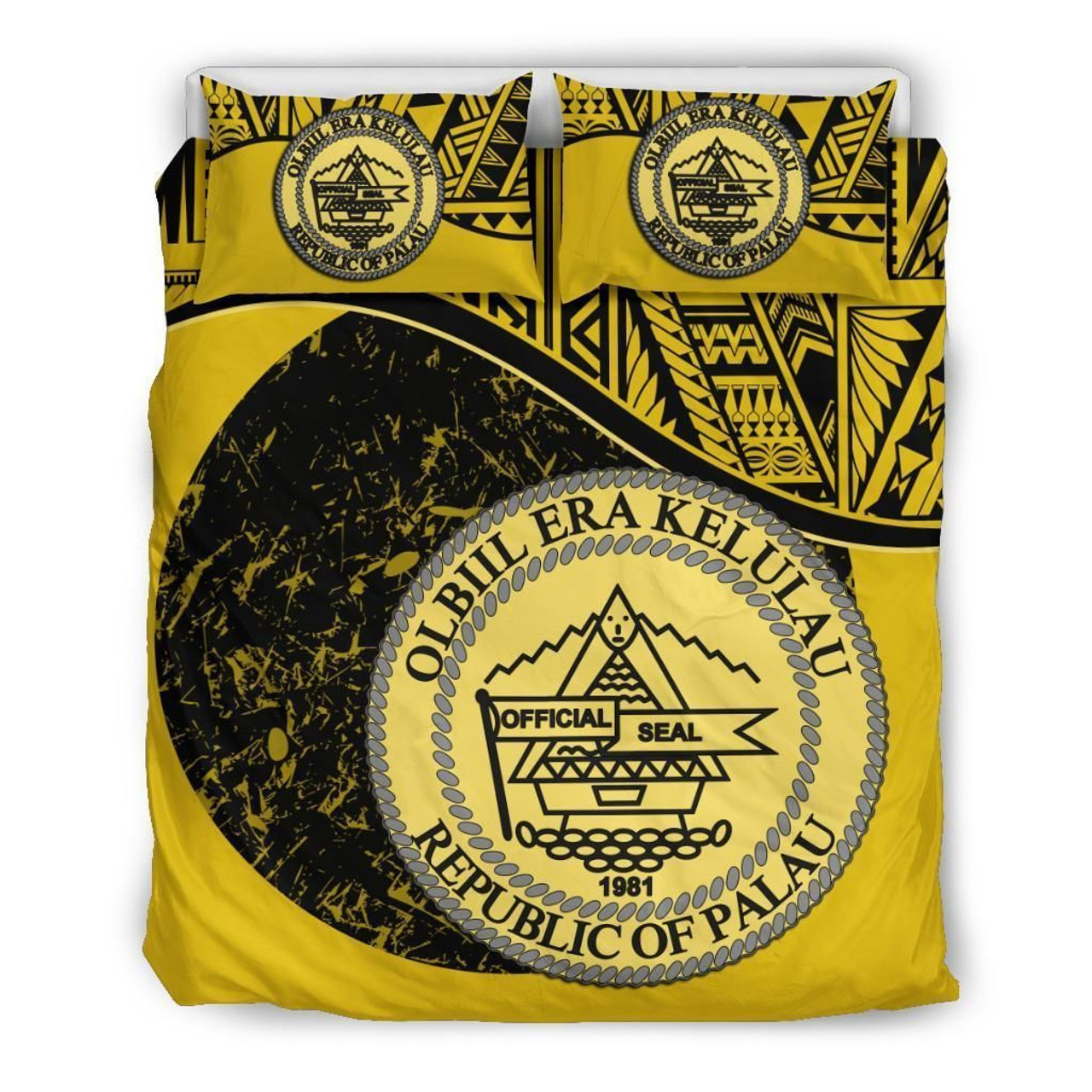 Palau Duvet Cover Set - Palau Coat Of Arms Yellow 2