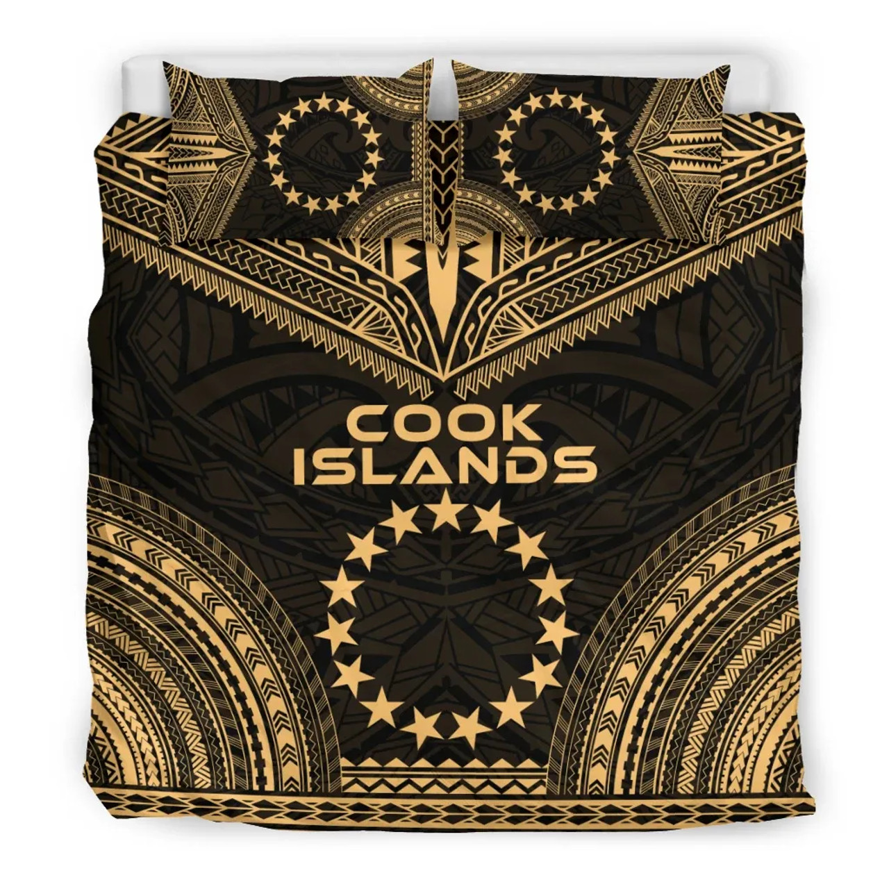 Cook Islands Polynesian Chief Duvet Cover Set - Gold Version 3