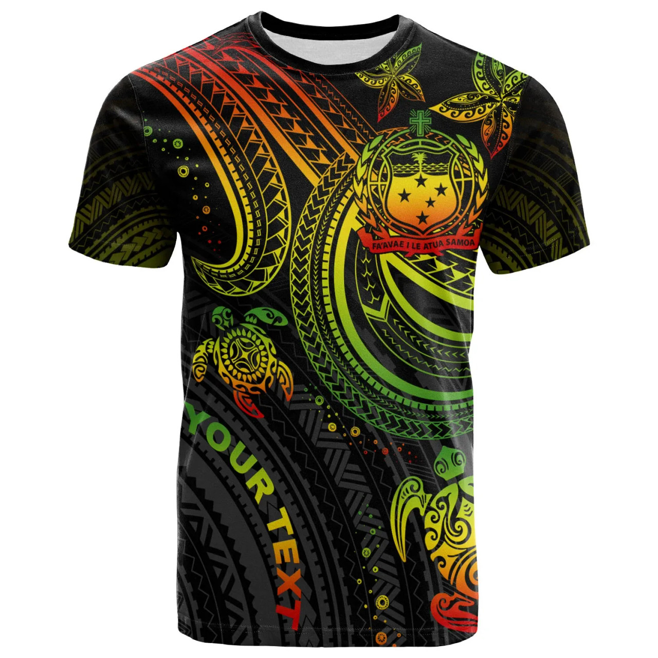 Samoa Custom Personalised T-shirt - Reggae Turtle 1