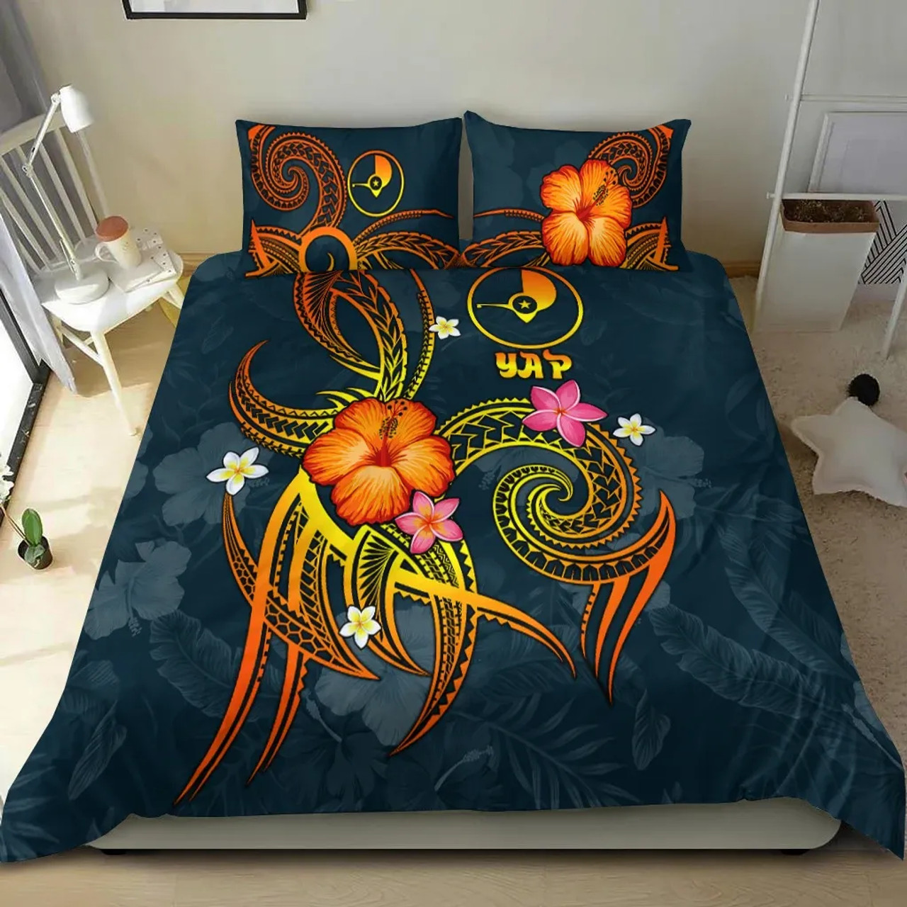 Yap Polynesian Bedding Set - Legend Of Yap (Blue) 1