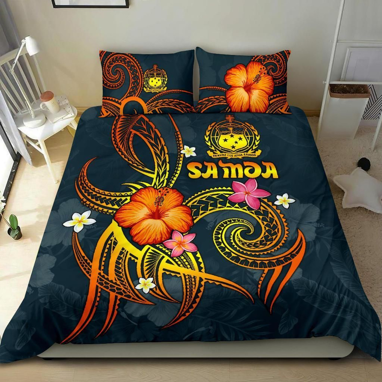 Hawaii Kanaka Maoli Bedding Set - Plumeria Flowers Style 5