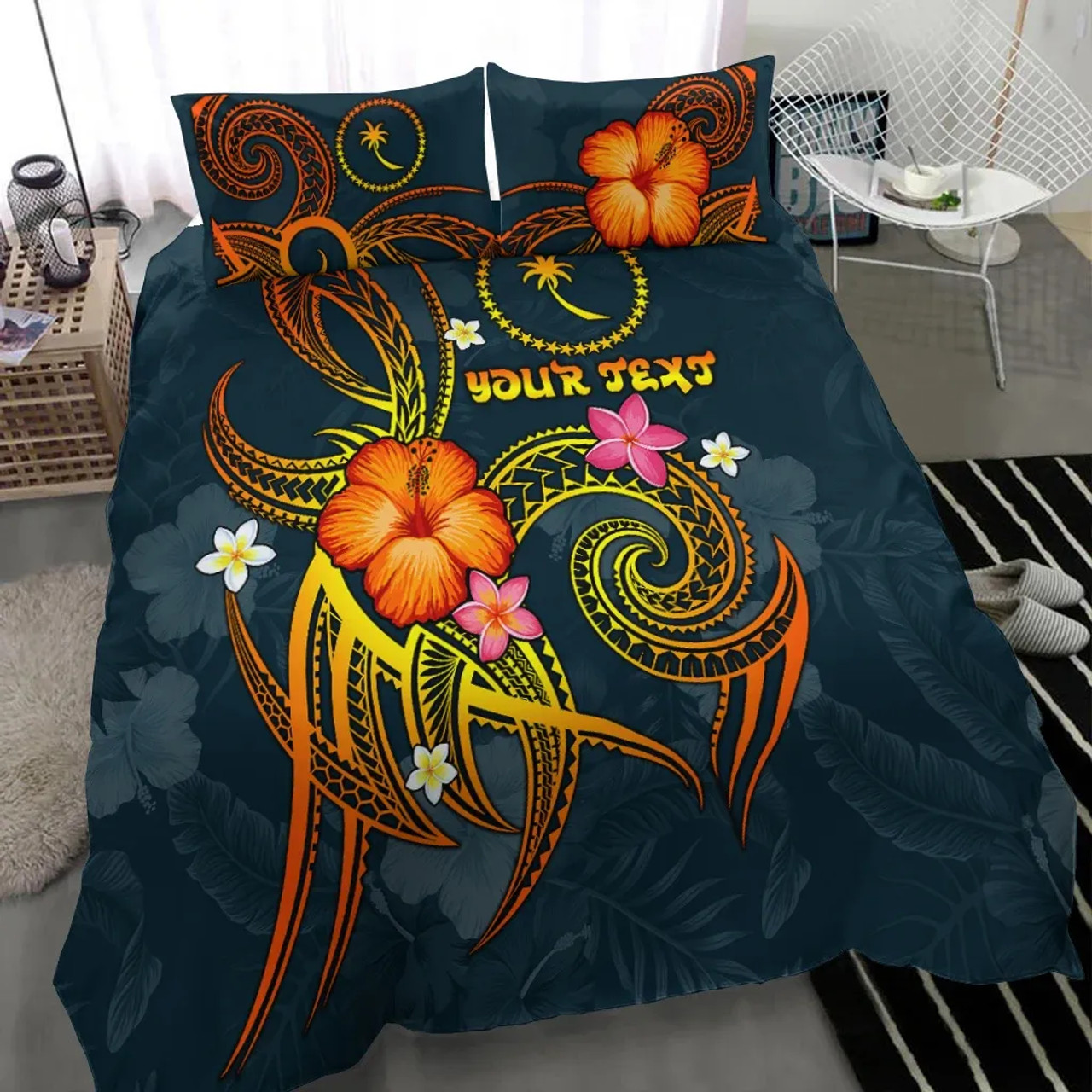 Chuuk Polynesian Personalised Bedding Set - Legend Of Chuuk (Blue) 2