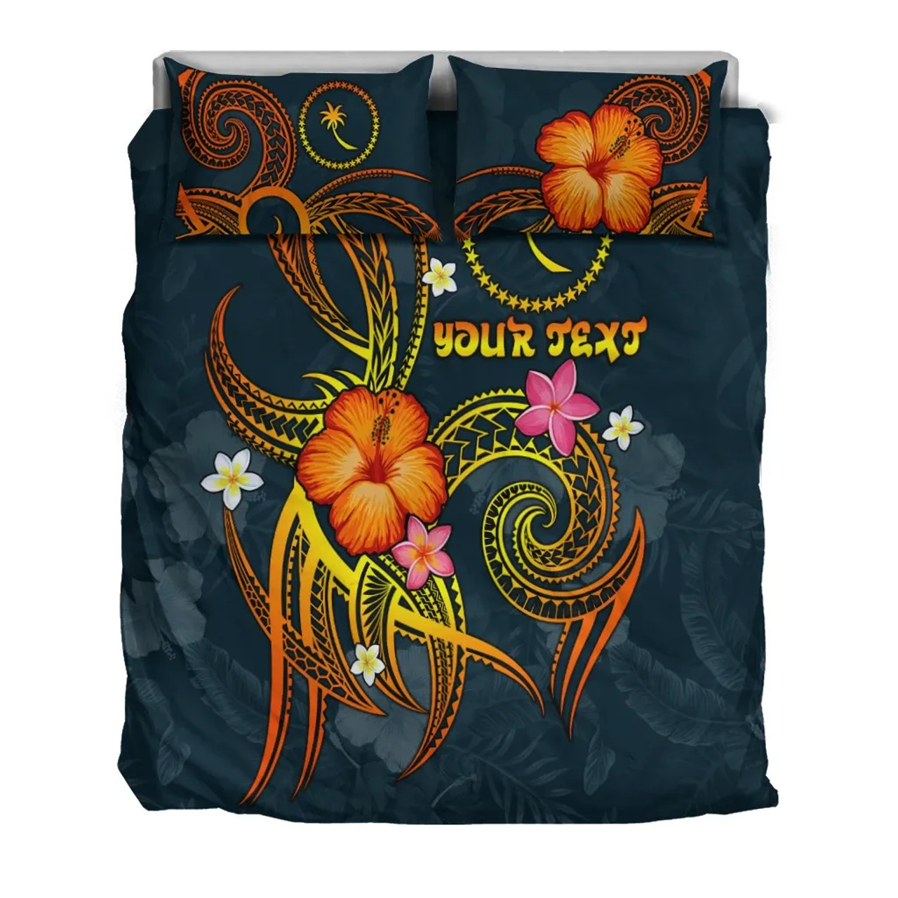 Chuuk Polynesian Bedding Set - Manta Ray Tropical Flowers 4