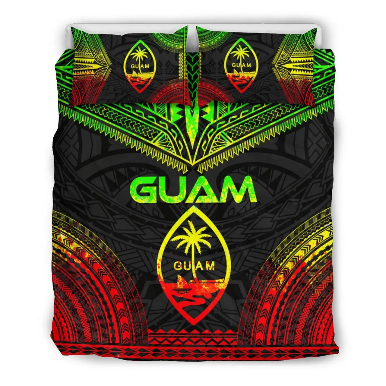 Guam Polynesian Chief Duvet Cover Set - Reggae Version 1