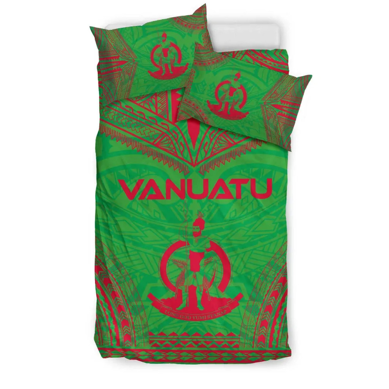 Vanuatu Flag Polynesian Chief Duvet Cover Set 2