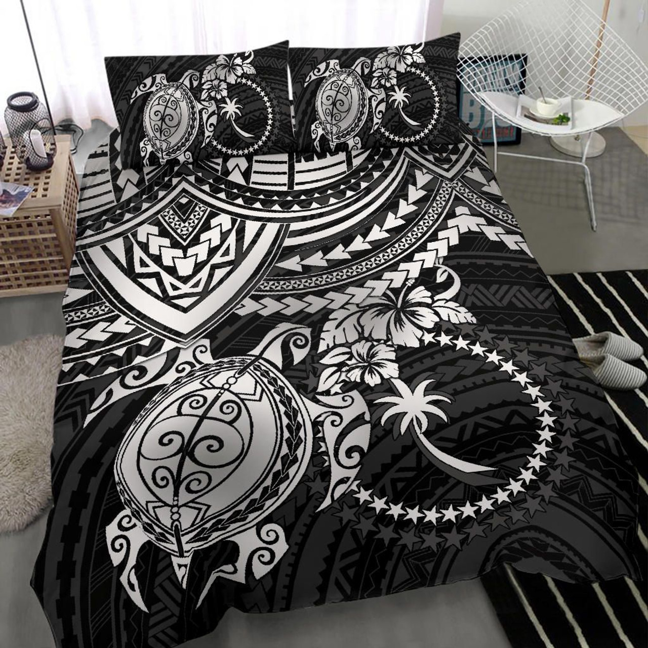 Federated States Of Micronesia Duvet Cover Set - Federated States Of Micronesia Coat Of Arms & Coconut Tree 6