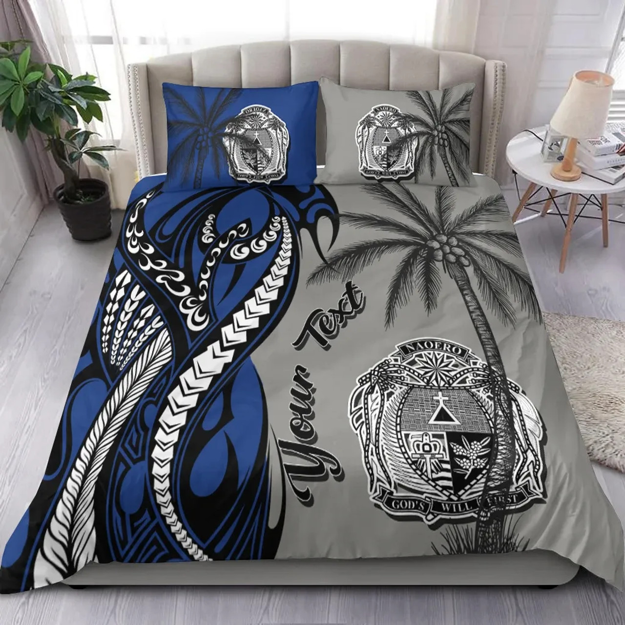 Nauru Custom Personalized Bedding Set - Classical Coconut Tree 2