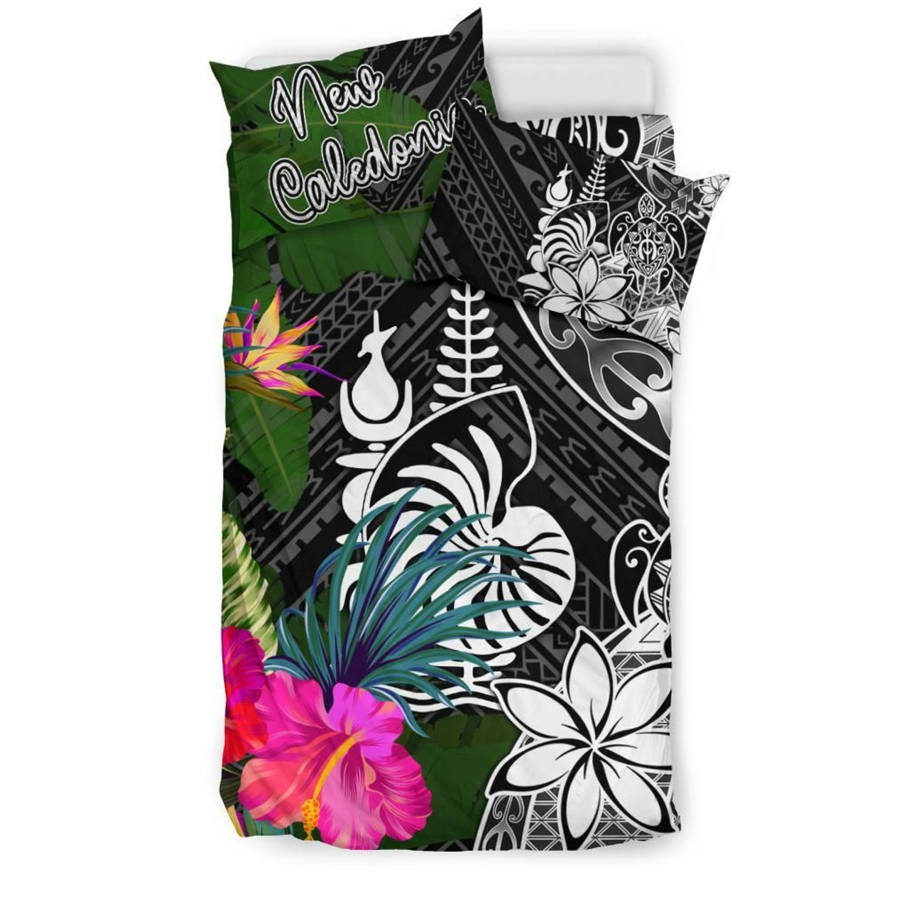 New Caledonia Bedding Set - Turtle Plumeria Banana Leaf Crest 2