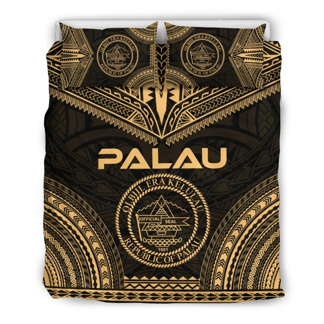 Palau Polynesian Chief Duvet Cover Set - Gold Version 1
