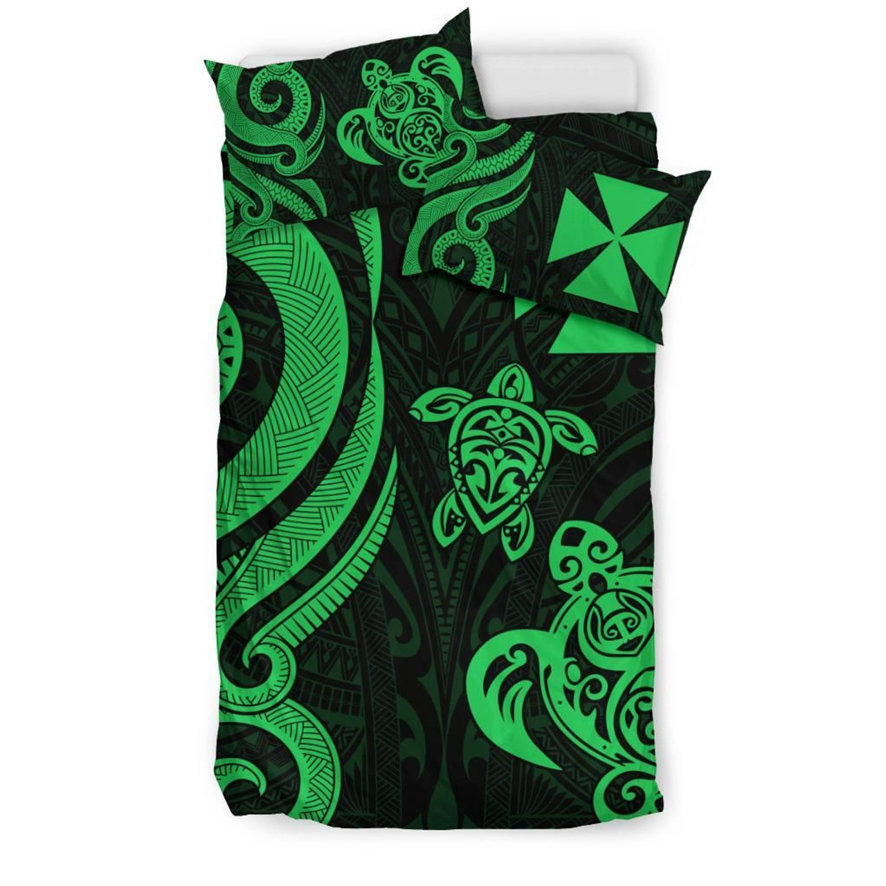 Wallis And Futuna Bedding Set - Green Tentacle Turtle 2