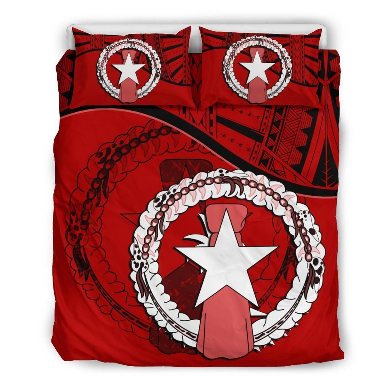 Northern Mariana Islands Duvet Cover Set - Northern Mariana Islands Flag Red 2