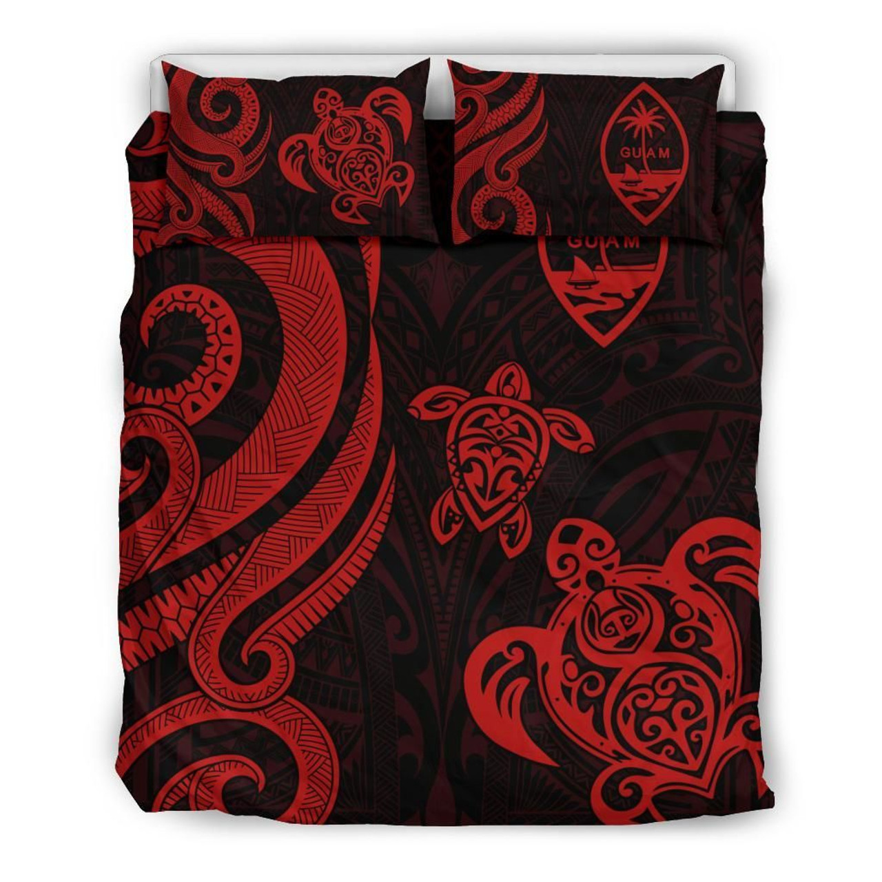 Guam Polynesian Bedding Set - Red Tentacle Turtle 3