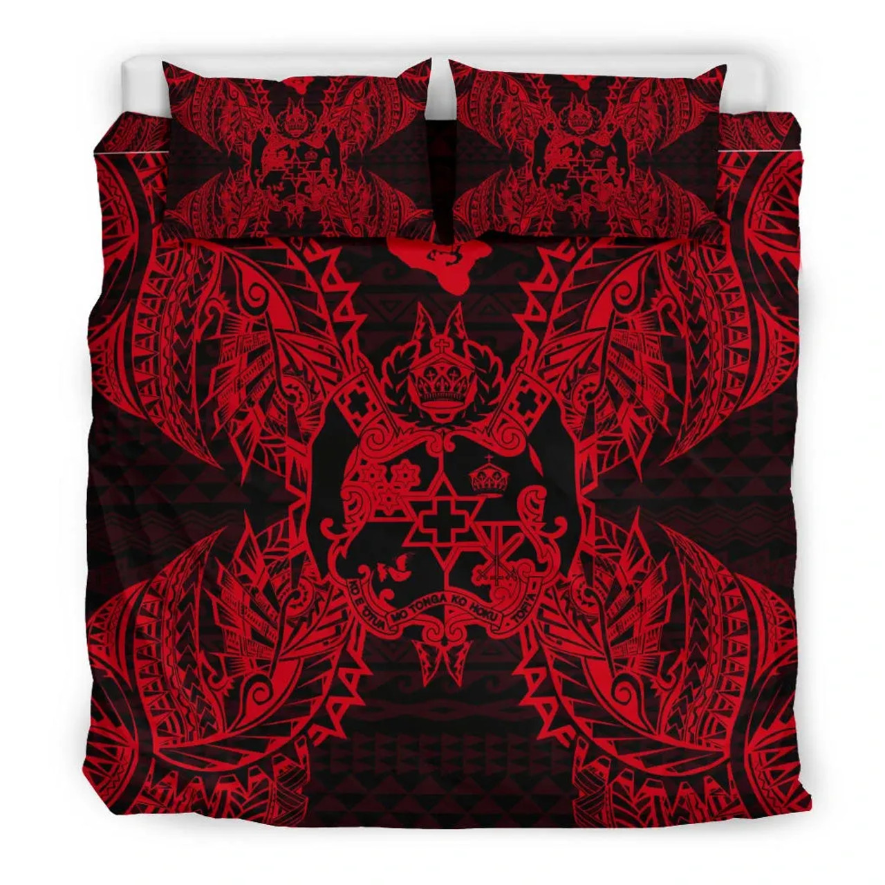 Polynesian Bedding Set - Tonga Duvet Cover Set Map Red 3