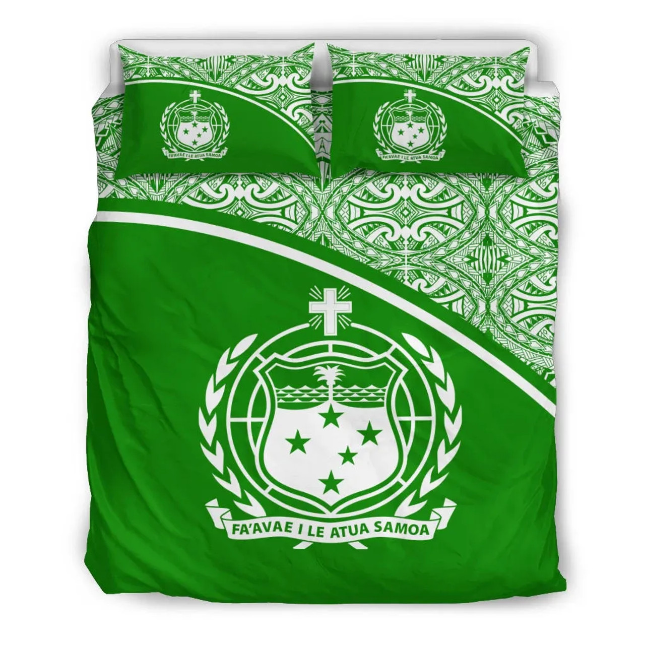 Samoa Duvet Cover Set - Green Curve Style 2