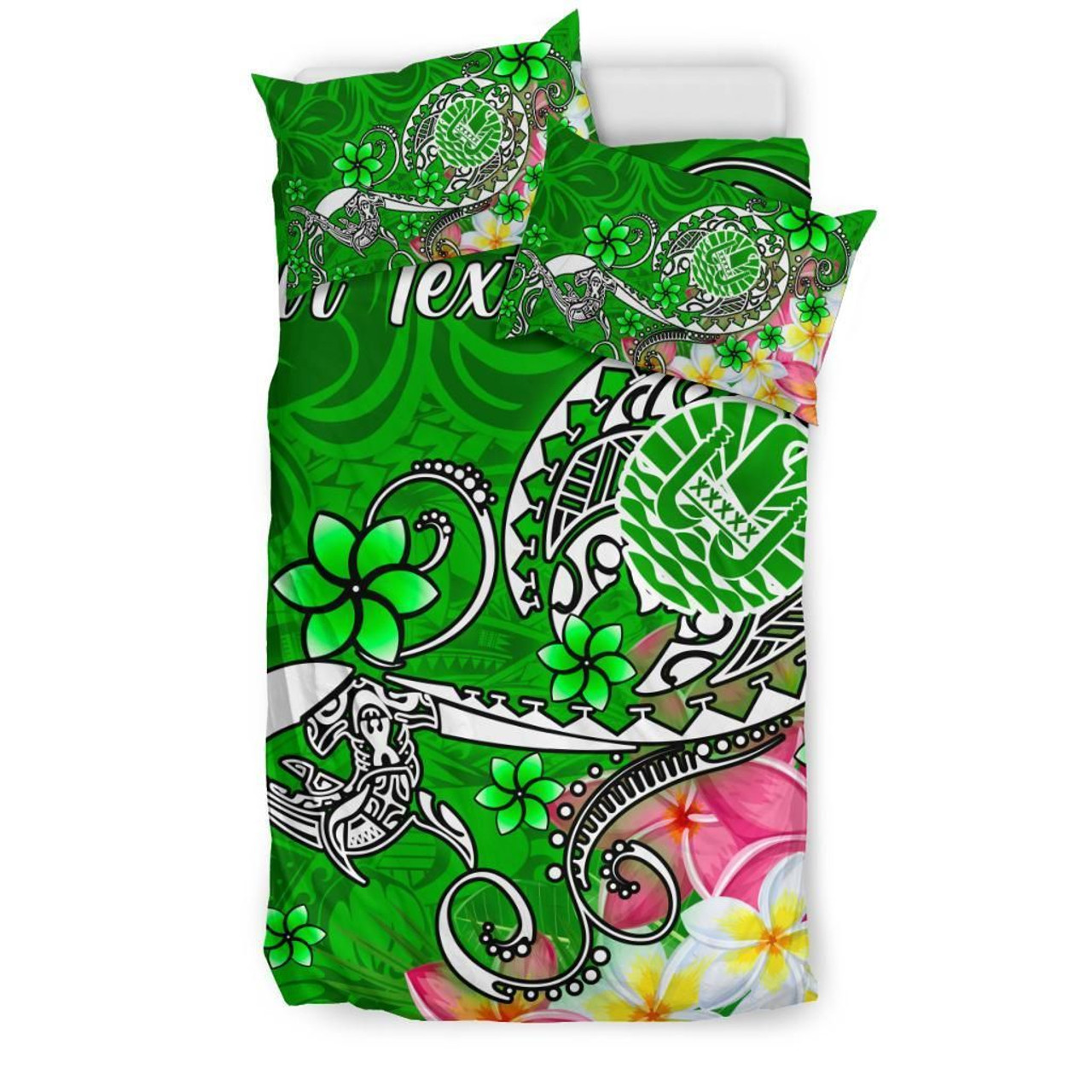 Tahiti Custom Personalised Bedding Set - Turtle Plumeria (Green) 2