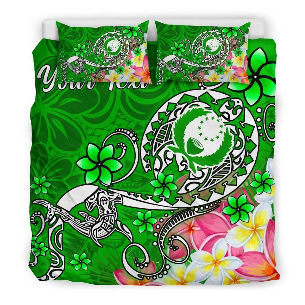 Chuuk Polynesian Custom Personalised Bedding Set - Floral With Seal Pink 4