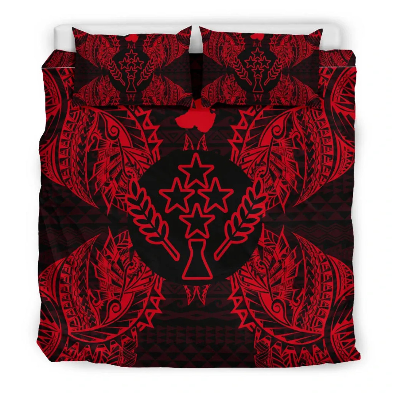 Polynesian Bedding Set - Kosrae Duvet Cover Set Map Red 3