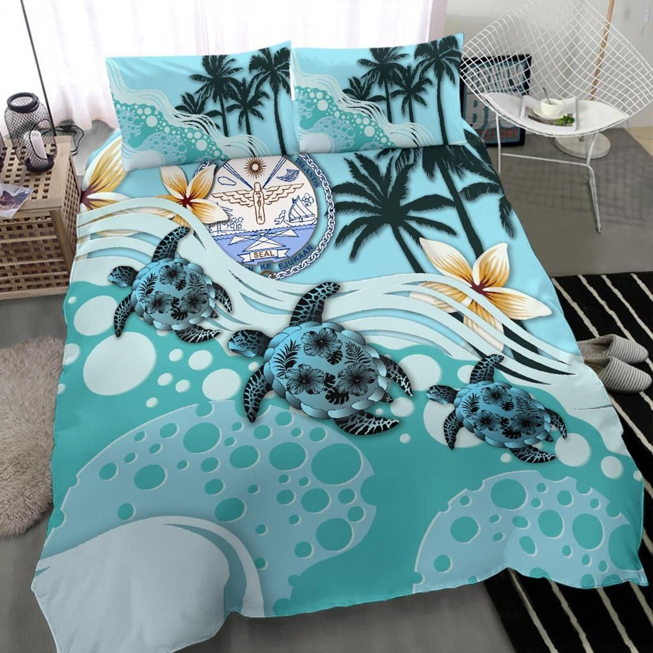 Tahiti Bedding Set - White Shark Polynesian Tattoo 6